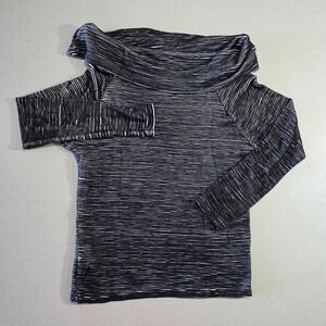 Dolan Left Coast Collection Black White Striped Cowl Neck Top Small 17534P